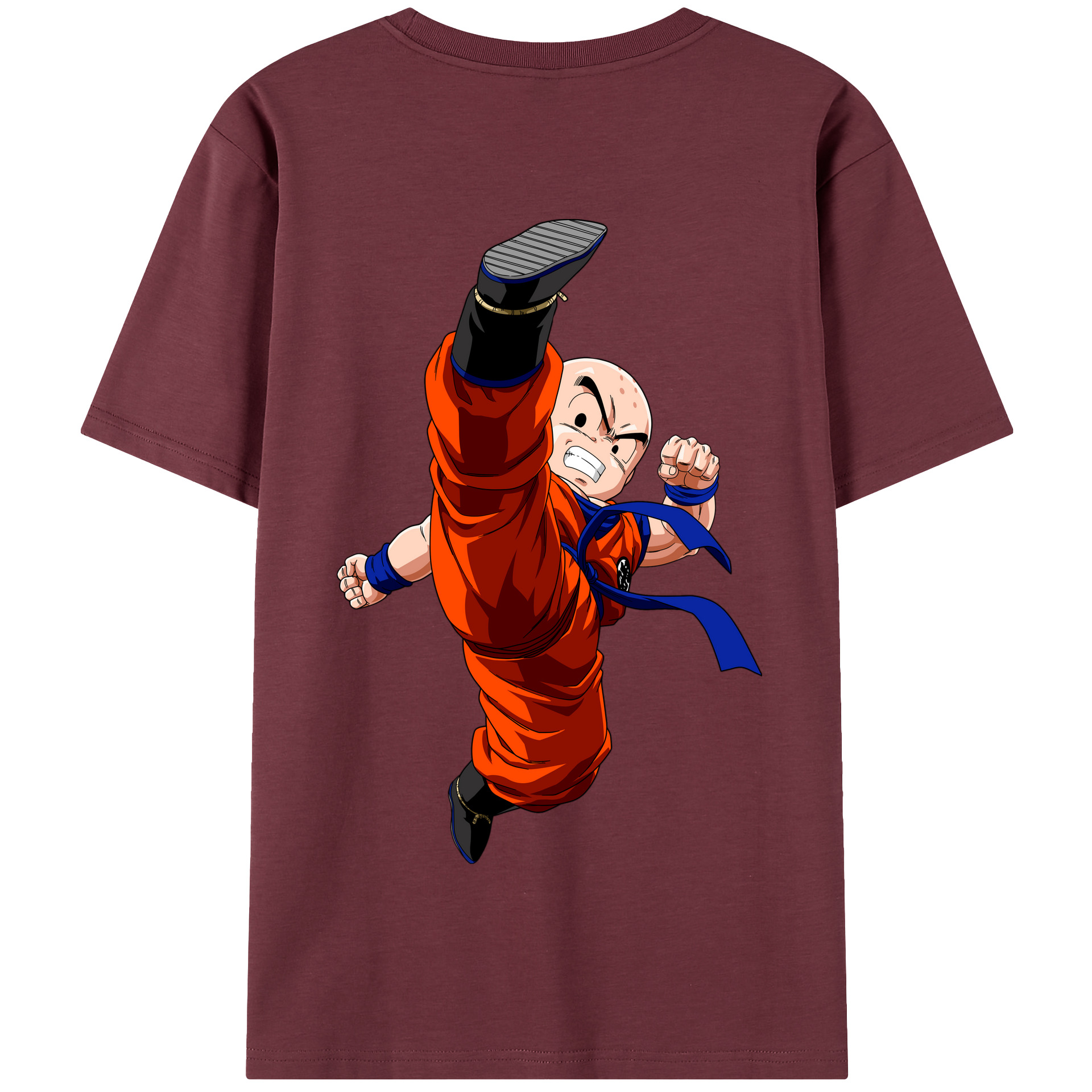 （画像用） ドラゴンボール クリリン DRAGON BALL krillin 綿100％半袖Tシャツ（背面プリント）